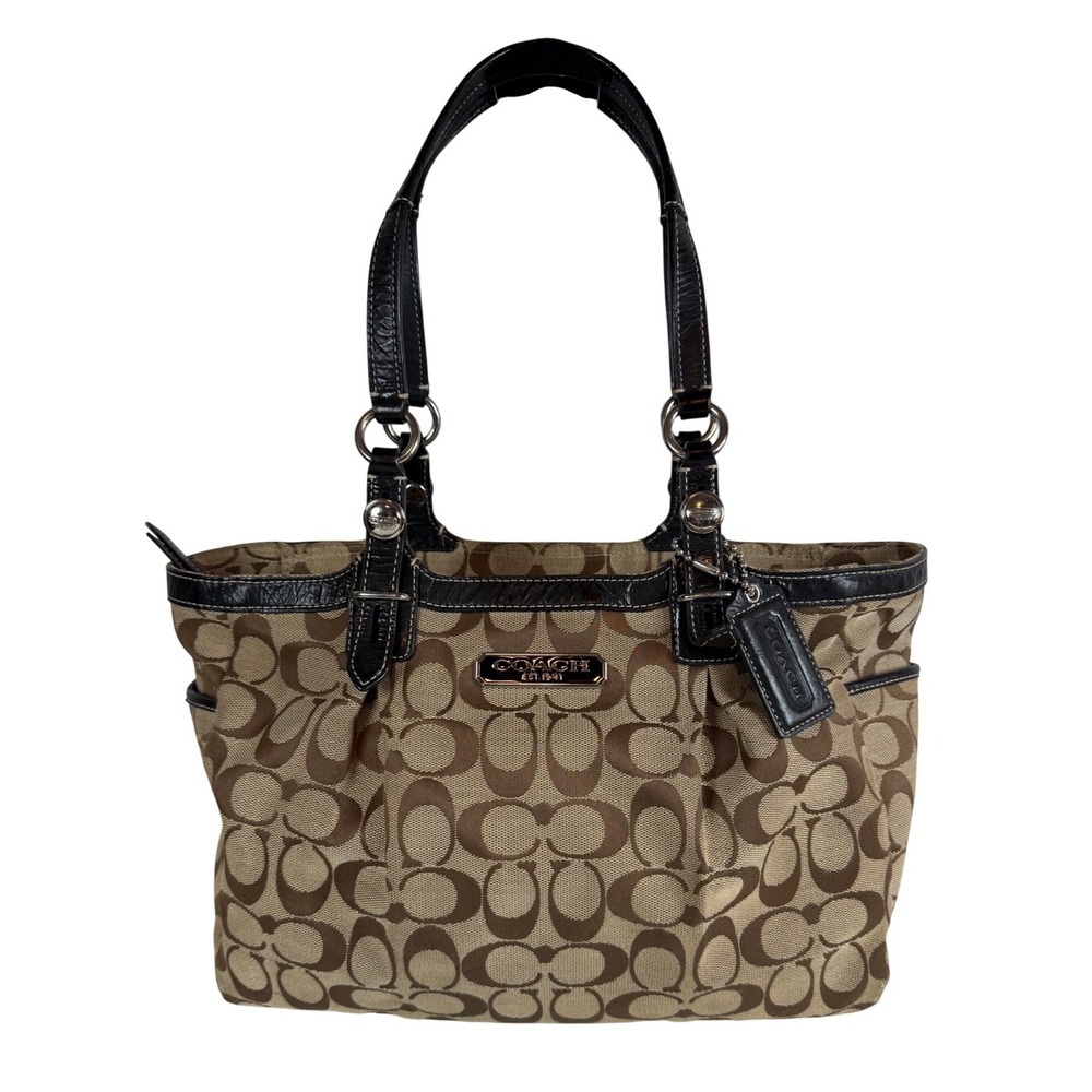 COACH Signature Gallery Tote Bag, Pleated Signature Canvas, Nº G1020-F15148